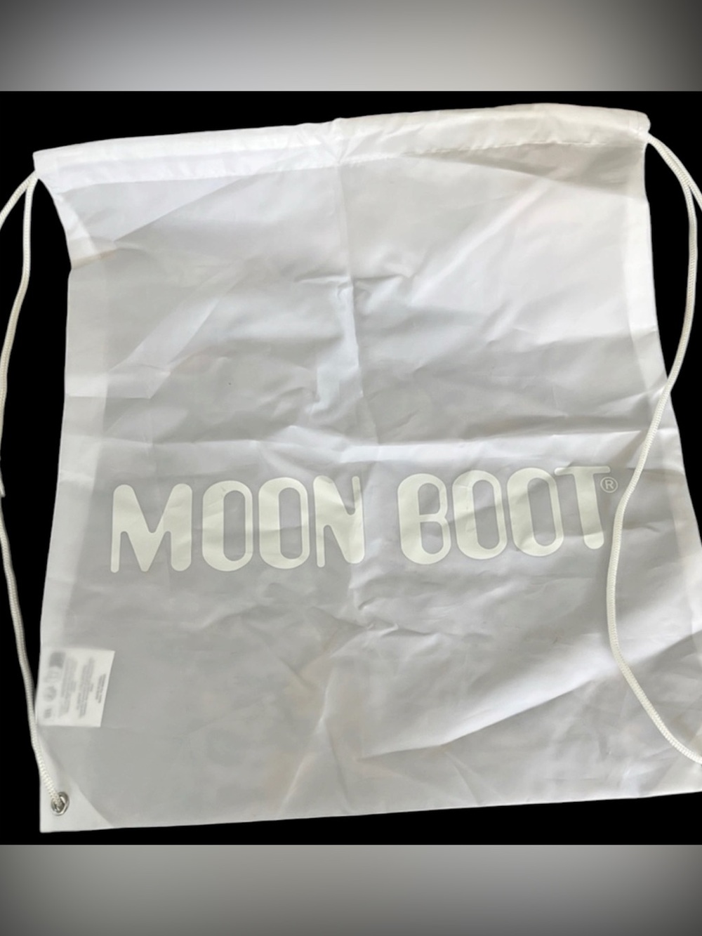 Moon Boot White Backpack with Drawstring